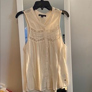 Cream button up American eagle